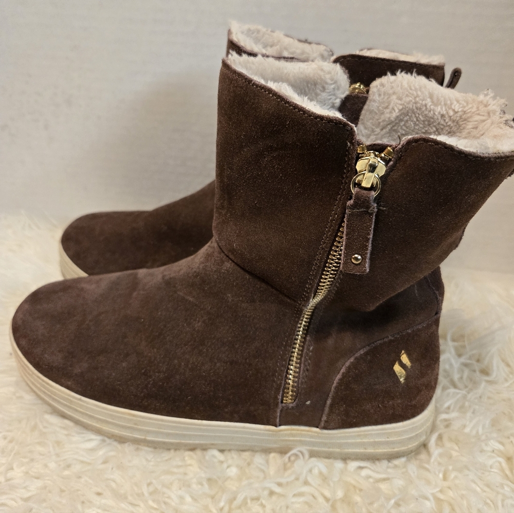 Skechers Chocolate Brown Cozy Lace Up Boots